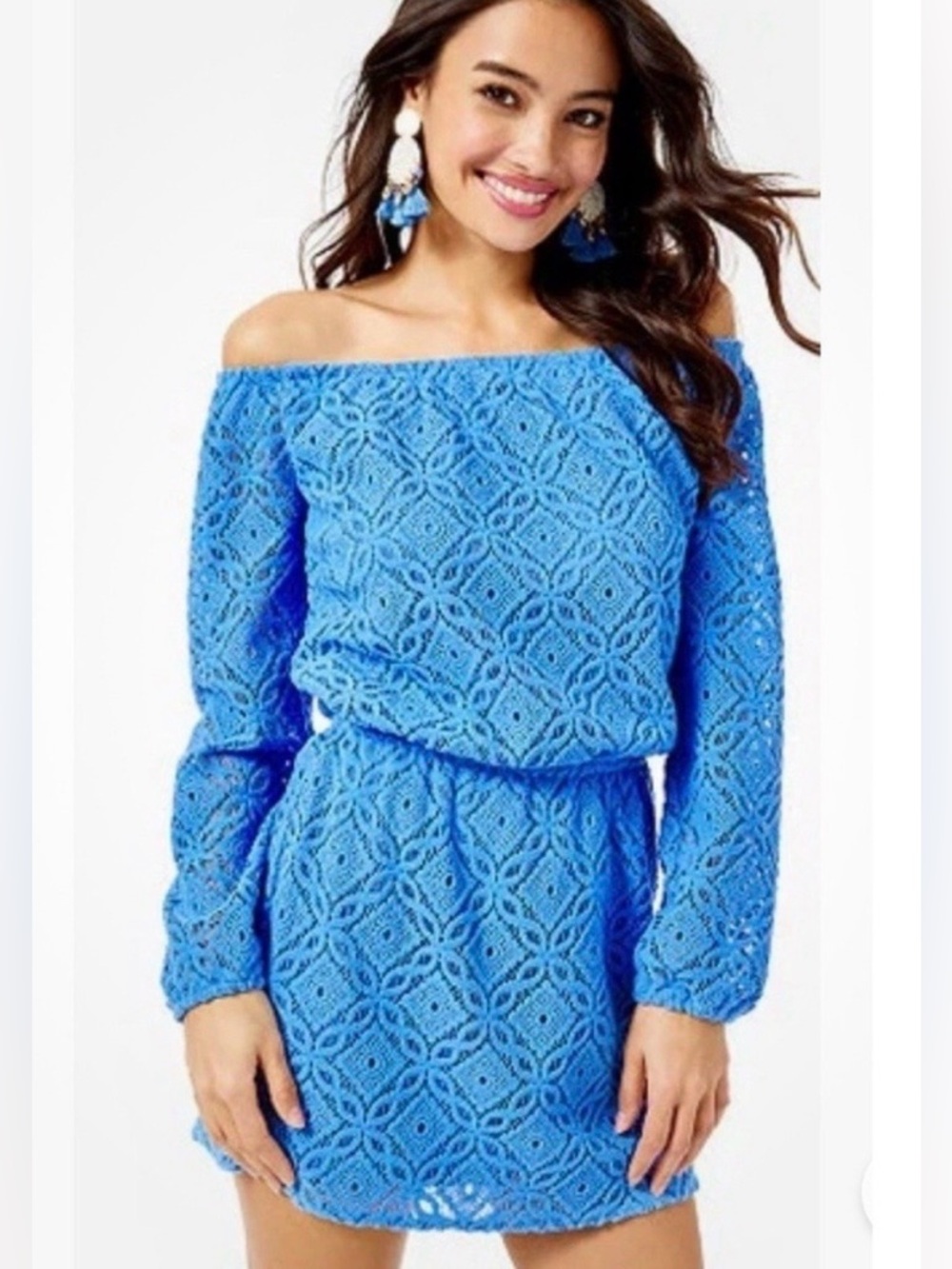 NWT Lana Skort Romper Blue Thistle Trellis Lace Size Small 💙💙💙